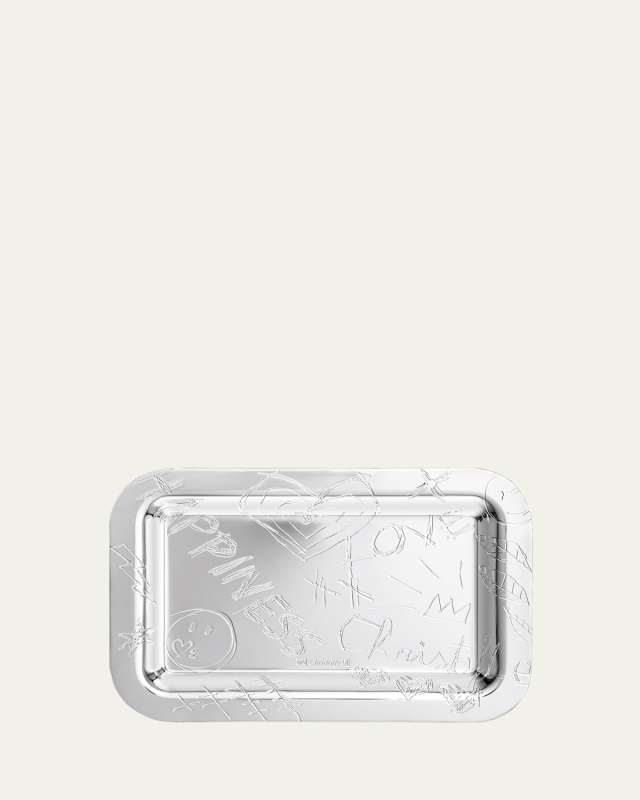 Graffiti Silver-Plated Tray, 4" x 6"